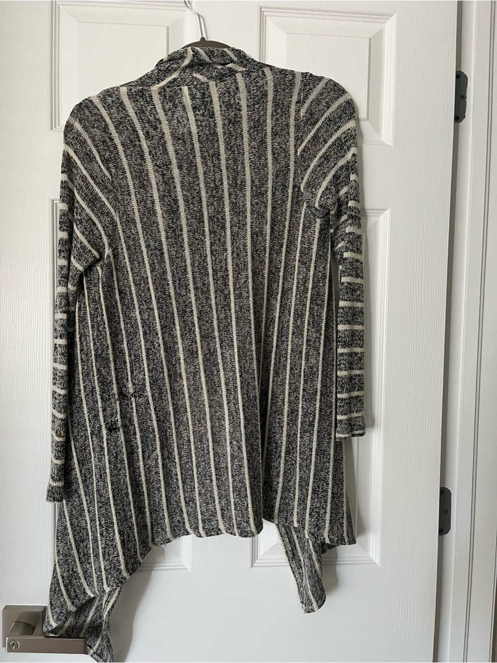 Striped Draped Open-Front Cardigan - Picture 6 of 7